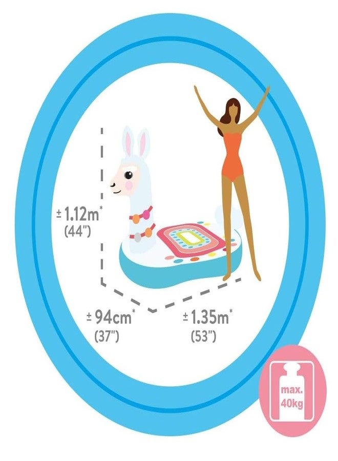VWretails Inflatable Ride-On Swim Float for Kids, Childrens & Adults. Summer Fun Beach Floatie Perfect for Summer Water Adventures of Age 3+ (Cute Lama Ride-On + Hand Pump) - Image 4